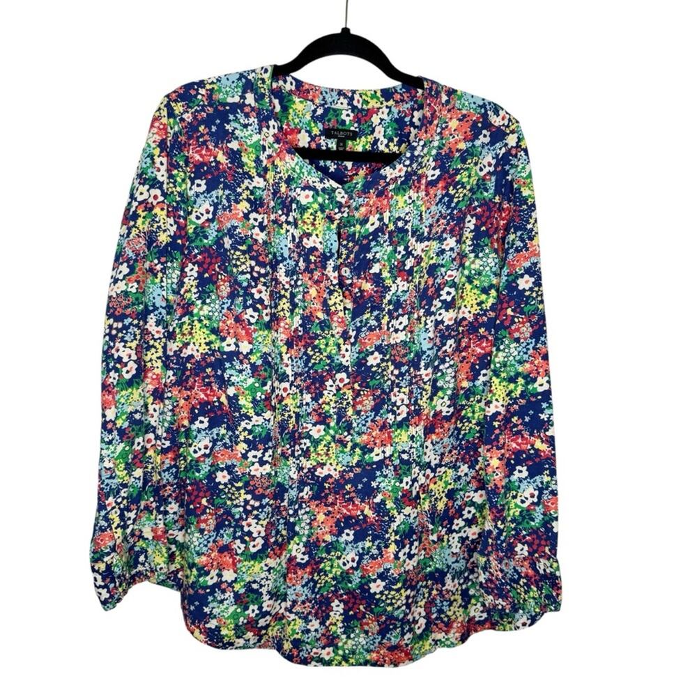 Talbots Multicolor Floral Long-Sleeve Blouse
